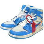 NIKE x OFFWHITE AIR JORDAN 1 RETRO HIGH OG POWDER BLUE UNC スニーカー ブルー×ホワイト サ