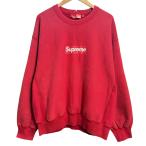 シュプリーム Supreme 25SS／ Washed Box Logo Crewneck ／ウォッシュドボックスロゴクルーネックスウェット レッド
