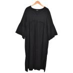 ハグオーワー Hug O’War リネンウールフレアスリーブワンピース ダークグレー サイズ：2