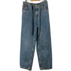ショッピングロエベ ロエベ LOEWE 23SS Drawstring Jeans Denim PantsウエストリブUSEDダメージ加工デニムパンツ インディゴ サイズ