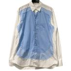 コムデギャルソンシャツ COMME des GARCONS SHIRT 09SS 再構築レイヤードシャツS17039 ホワイト×ブルー サイズ：S