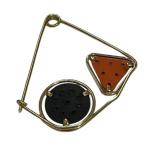  Loewe LOEWE DOUBLE MECCANO PIN двойной механизм no булавка брошь Gold × черный × orange 