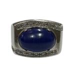 ショッピングGABBANA ドルチェアンドガッバーナ DOLCE ＆ GABBANA ストーンシルバーリング シルバー×ブルー サイズ：20号