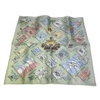 エルメス HERMES Carre プチカレ シルクスカーフPAVOIS グリーン×ブルー