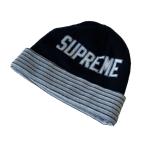 ショッピングシュプリーム シュプリーム SUPREME ロゴ　ニット帽 ブラック