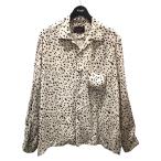 【値下げ】GANGSTERVILLE 総柄オープンカラー長袖シャツ RISE ABOVE - L/S SHIRTS GSV-24-SS-11 ベージュ・ブラック サイズ:XL (四ツ橋北堀江店)