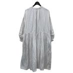 【値下げ】nest Robe リネン近江晒レース切り替え袖 ワンピース 01241-1051 ホワイト サイズ:フリーサイズ (四ツ橋北堀江店)