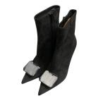 ジャンヴィトロッシ Gianvito Rossi JAIPUR BOOTIE ビジュースウェードブーツ ブラック サイズ:36 1/2