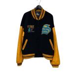 ショッピングstussy ステューシー stussy 90s STADIUM JACKET BIG 4 スタジャン ブラック×イエロー サイズ：M