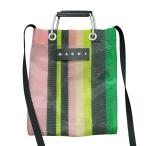 ショッピングマルニ マルニ MARNI ストライプミニショルダーバッグ ピンク×グリーン