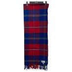 ジョンストンズオブエルガン JOHNSTONS OF ELGIN×SATIO 大判チェックカシミヤマフラー ブルー×レッド サイズ：FREE
