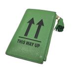 ショッピングTHIS アニヤハインドマーチ ANYA HINDMARCH ZIP CARD CASE THIS WAY UP レザーカードケース グリーン