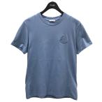 【値下げ】MONCLER ロゴワッペンTシャツ T-SHIRT GIROCOLLO ライトブルー サイズ：XS (EC)