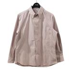 ショッピングINDIVIDUALIZED インディビジュアライズドシャツ INDIVIDUALIZED SHIRTS ストライプBDシャツ ホワイト×エンジ