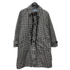 プラダ PRADA フリルステンカラーコート ステンカラーコート 29X053 ブラック×ホワイト サイズ：38