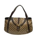 ショッピングＧＧキャンバス 【値下げ】GUCCI GGクリスタル コーティングキャンバス トートバッグ ブラウン (南船場店)