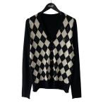 ルシアンペラフィネ lucien pellat-finet スカル アーガイル カーディガン ブラック サイズ：S