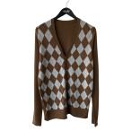 ルシアンペラフィネ lucien pellat-finet スカル アーガイル カーディガン ブラウン サイズ：M