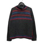 ボッテガヴェネタ BOTTEGA VENETA ボーダー ハイネックニット 737748 グレー×レッド×ブルー サイズ：XS