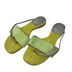 エルメス HERMES エスパドリーユフラットサンダル ライムグリーン サイズ：34