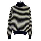 【値下げ】MONCLER タートルネックボーダーニット A20919236700 ネイビー×ホワイト サイズ：S (中目黒店)