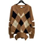 ショッピングアーガイル バーバリー BURBERRY アーガイルカットアウトカシミヤ混セーター 8037240 ブラウン×ホワイト×ブラック サイズ：S