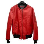 シュプリーム×ショット Supreme×Schott 13AW MA-1 Leather Jacket MA-1レザージャケット レッド サイズ:M