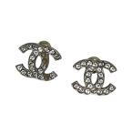  Chanel CHANEL здесь Mark стразы серьги серебряный размер :ONE SIZE