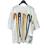 ショッピングマルニ マルニ MARNI 22SS　ドリッピングロゴTシャツ　HUMU0229P1 ホワイト×イエロー サイズ：50