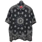 シュプリーム SUPREME 21SS「Bandana Silk S／S Shirt」バンダナシルクシャツ ブラック サイズ：M