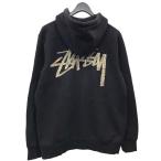 ステューシー Stussy 「Camo Stock Zip Hood」カモストックロゴジップアップパーカー ブラック サイズ：S