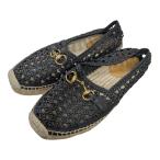 【値下げ】GUCCI ホースビットエスパドリーユメッシュスリッポン ブラック サイズ：7 (EC)