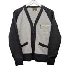ブッチャープロダクツ BUTCHER PRODUCTS 2TONE ZIP CARDIGAN 2トーンZIPカーディガン グレー×ネイビー サイズ：4