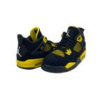 【値下げ】NIKE AIR JORDAN 4 RETRO THUNDER スニーカー ブラック サイズ：23．5 (NAMBAなんなん店)