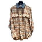 【値下げ】DIESEL 襟デニム切替 チェックシャツ ベージュ サイズ：XXS (なんばマルイ店)