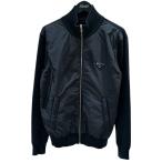プラダ PRADA 23年モデル トライアングルロゴ ニット切替ジャケット UMG116 ブラック サイズ：50
