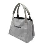バレンシアガ BALENCIAGA ネイビーカバス ロゴプリント ハンドバック 339933 グレー