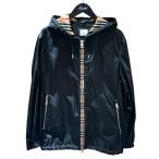 バーバリー BURBERRY チェック切替 フーデッドジャケット 8026630 ブラック サイズ：44