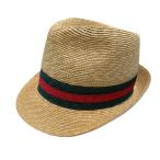 ショッピングストロー グッチ GUCCI ストローハット 434760 ベージュ サイズ：M 57cm