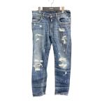 【値下げ】DOLCE & GABBANA ダメージ&リペア ストレッチデニムパンツ デニムパンツ DP GY07CZ インディゴ サイズ:46 (EC)