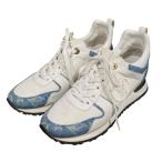 ルイヴィトン LOUIS VUITTON モノグラムレザースニーカー NV 0179 ホワイト×ネイビー サイズ：36 1/2