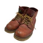 レッドウィング RED WING 半円犬タグ ミドルカットレザーブーツ レッド サイズ:8