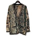  Koo ji-Coogi вязаный кардиган бежевый × зеленый размер :SS