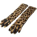 コース CAUSSE アニマル柄 レザーグローブ ブラック サイズ：6