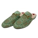グッチ GUCCI GGキャンバス　プリンスタウン　スリッポン　ミュール 475094 グリーン サイズ：38