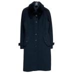 バーバリーロンドン BURBERRY LONDON カシミア混ファーコート ブラック サイズ：36