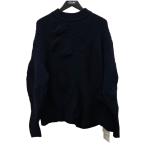 ショッピング広島 【値下げ】mame kurogouchi クルーネックニットセーター MM23FW-KN029 ネイビー サイズ：1 (広島パルコ店)