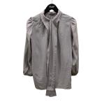 ドルチェアンドガッバーナ DOLCE ＆ GABBANA シルク スカーフネック 長袖ブラウス F7Z54T FU1HS ライトグレー サイズ：38