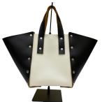 enda- лыжи maHender Scheme assemble hand bag wide Sbai цвет кожа ручная сумочка белый × черный 