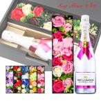 おしゃれ ラッピング 無料 プレゼント お酒 ギフト ソープフラワー ＆ モエシャン アイス アンペリアル ロゼ 高級 シャンパン 花 シャボンフラワー #gift110 alc